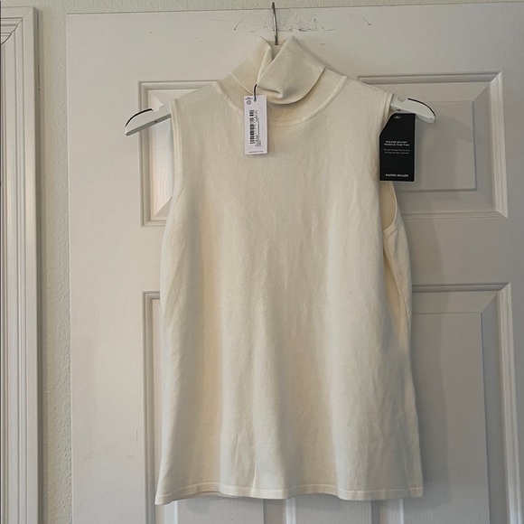Karen Millen Tops - Karen Millen NWT cream sleeveless turtleneck